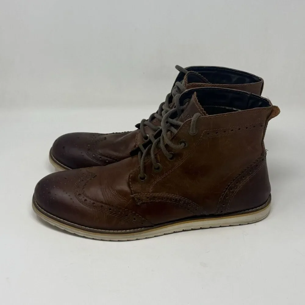 Crevo Boardwalk Chukka Boots Mens 13 Brown Leather Lace Up Hipster City Preppy